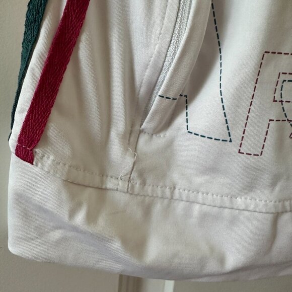 Adidas Collab White Zip-Up Hooded Vest Colorful 3 Stripes Women's Size XL Sporty - Picture 6 of 16